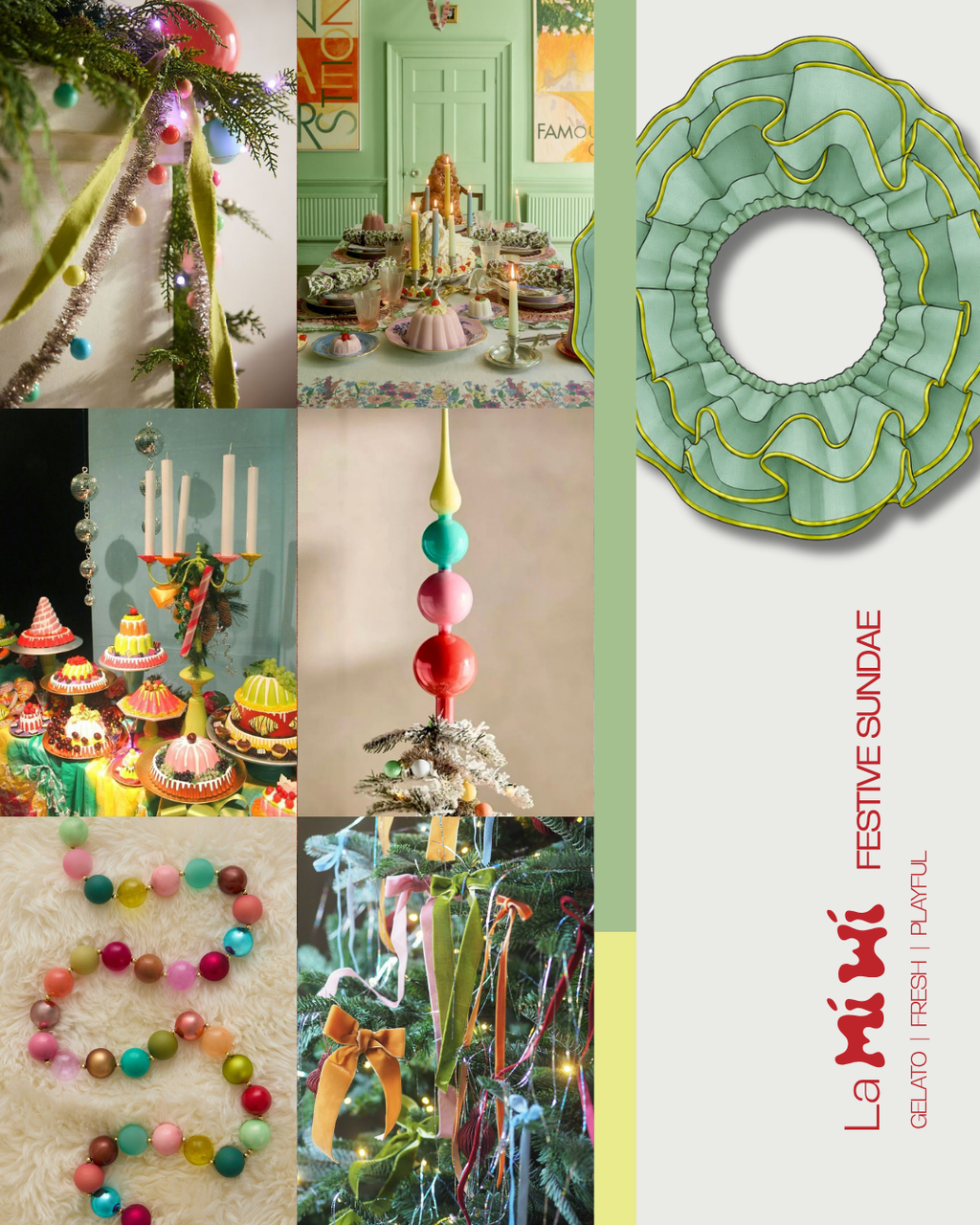 Festive Gelato Christmas Ruffle Circlet