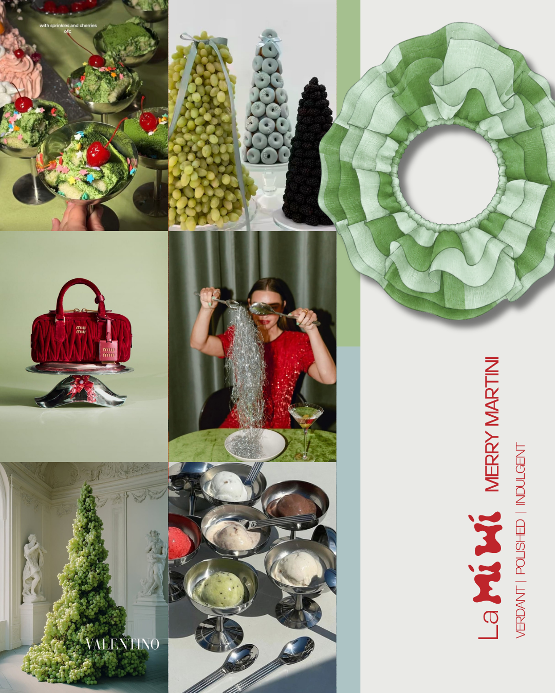 Merry Martini Christmas Ruffle Circlet