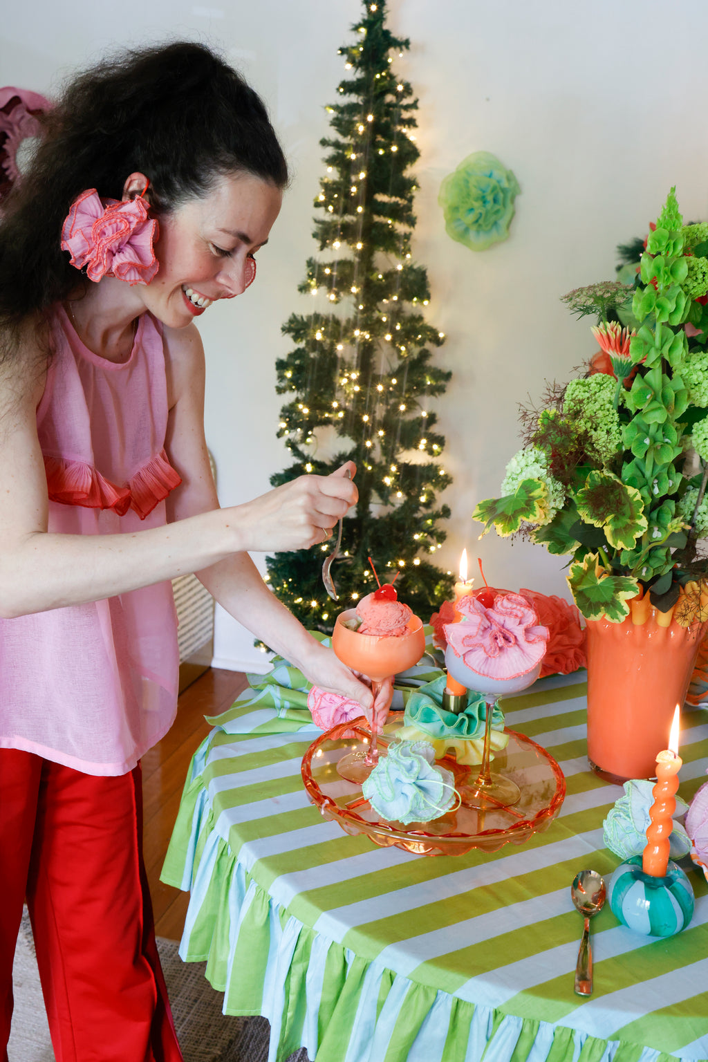 Frilly Bon Bon Decoration 4 Piece Set